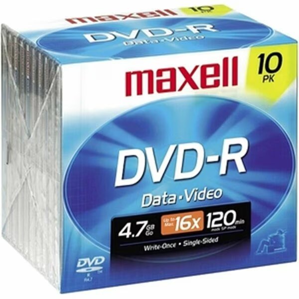 16X Dvd-R Media 4.7Gb 120Mm Standard, Maxell, Mfr#: 638004